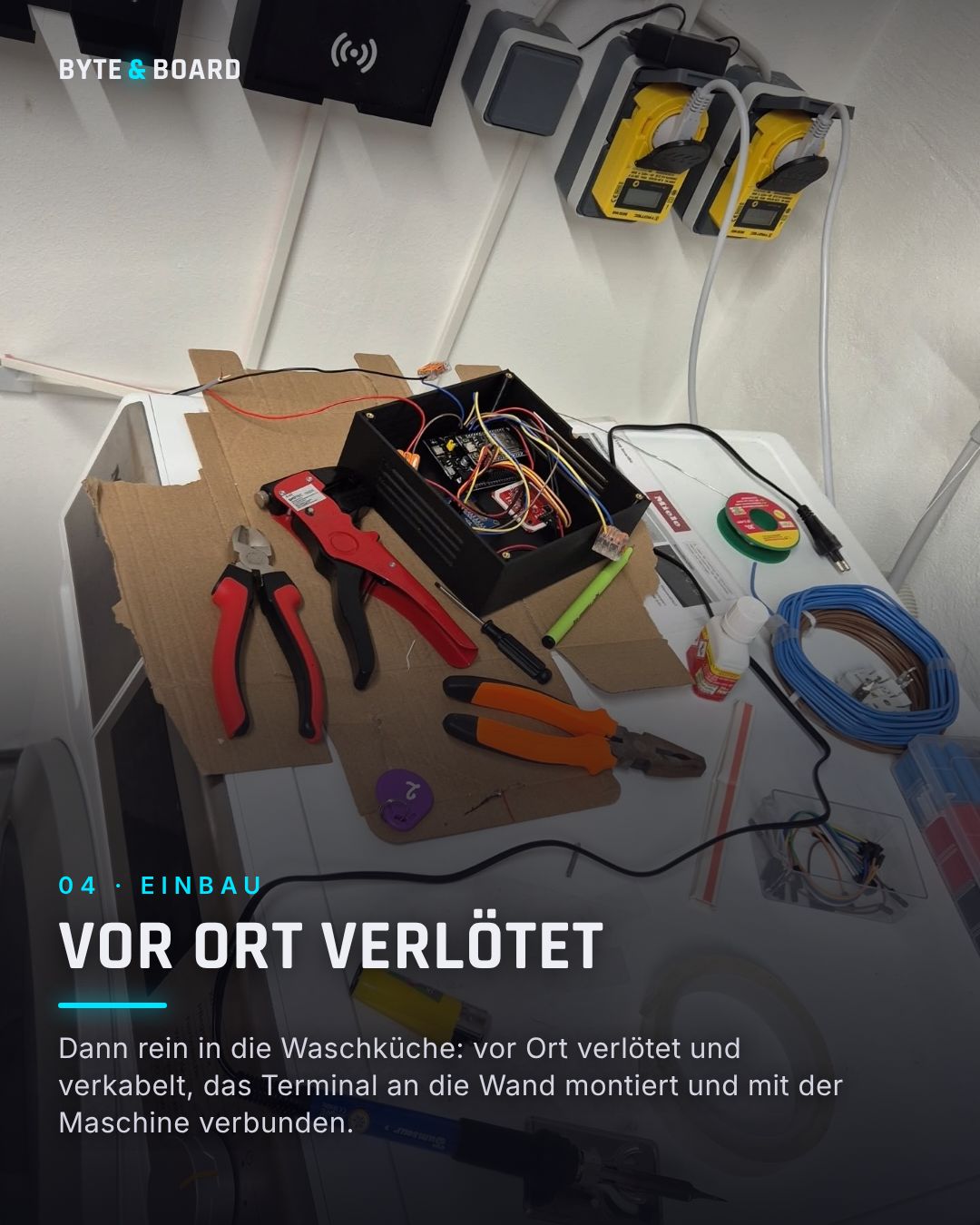 Einbau vor Ort in der Waschküche